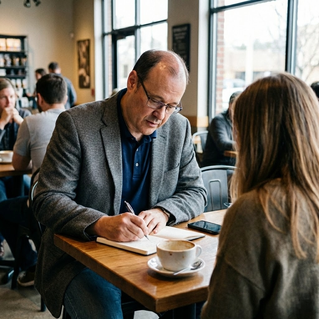 Me Interviewing A Prospective Client